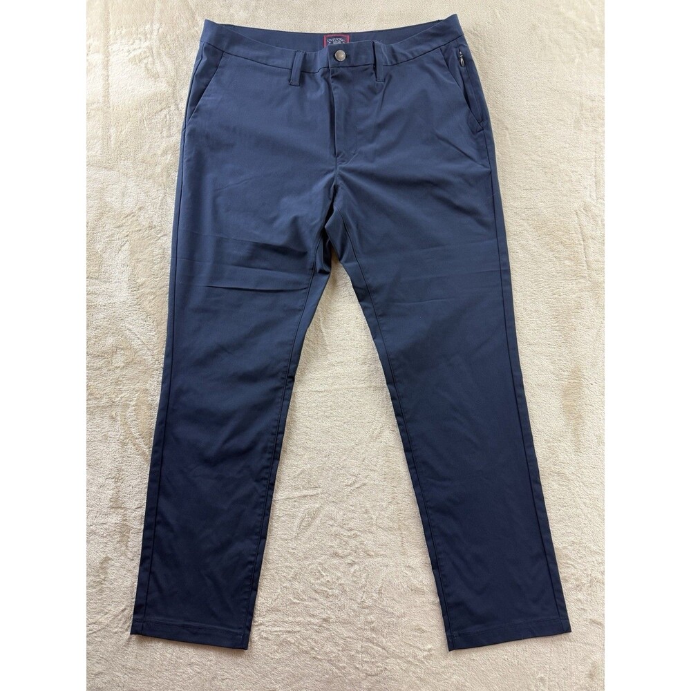 UNTUCKit Men's 34x30 Chancellor Pants Straight Fit Stretch Solid Navy Blue